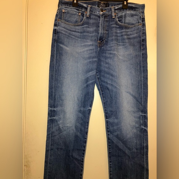Lucky Brand Denim Jeans Heritage 121 Slim Long Eastvale Blue 34x30 Fade Whiskers - Picture 2 of 8